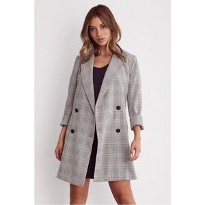 VETTA Gray Plaid Convertible Blazer Dress
